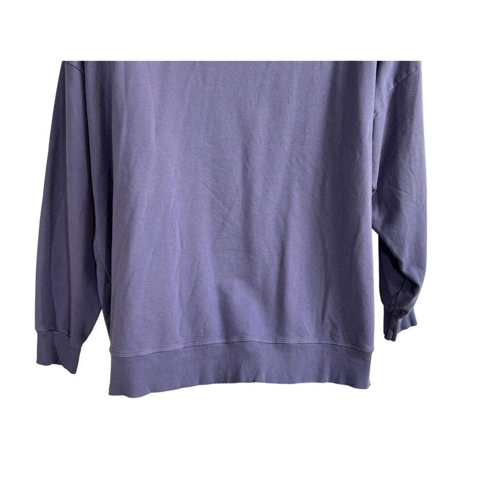 ELECTRIC & ROSE WOMENS OVERSIZED SWEATSHIRT DISTRESSED HEM NECK PURPLE SZ LARGE - Picture 8 of 12